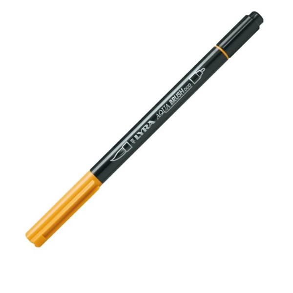 Pennarello Aqua Brush Duo - punte 2/4 mm - giallo di cadmio scuro - Lyra