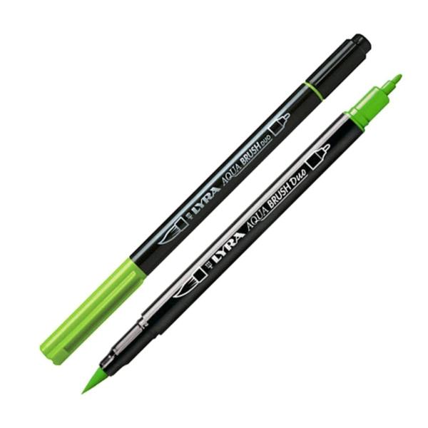 Pennarello Aqua Brush Duo - punte 2/4 mm - still de grain giallo - Lyra