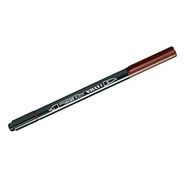 Pennarello Aqua Brush Duo - punte 2/4 mm - seppia scuro - Lyra