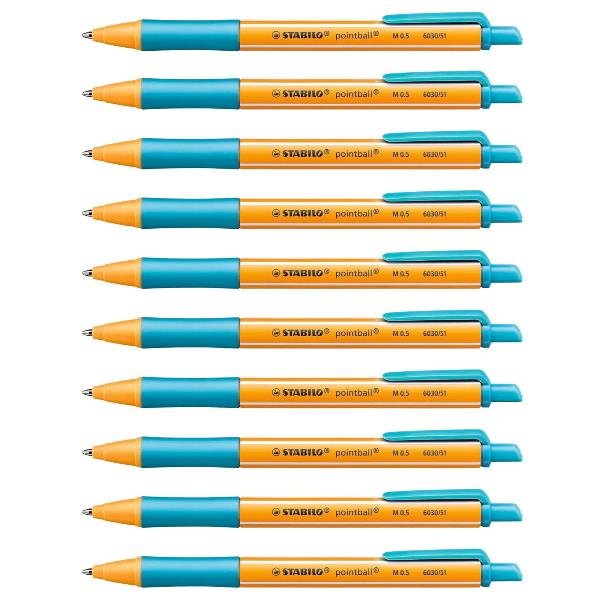 STABILO pointball - Penna a sfera - turchese - 0.5 mm - medio - retrattile