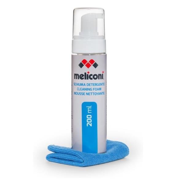 MELICONI C-200 FOAM SCHIUMA DETERGENTE DA 200 ML CON PANNO IN MICROFIBRA PER SCHERMO PC, TABLET E SMARTPHONE E TV