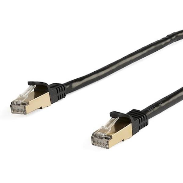 StarTech.com Cavo di rete Ethernet RJ45 CAT6a da 7m - Nero - Cavo in rame - Cavo Network (6ASPAT7MBK) - Cavo patch - RJ-45 (M) a RJ-45 (M) - 7 m - STP - CAT 6a - stampato, antiaggrovigliamento - nero