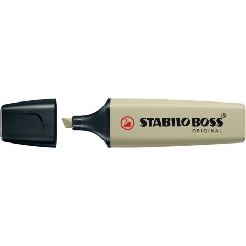 STABILO BOSS ORIGINAL NATURE COLORS EVIDENZIATORE PUNTA A SCALPELLO 2/5 mm VERDE OLIVA CONF 10 Pz.