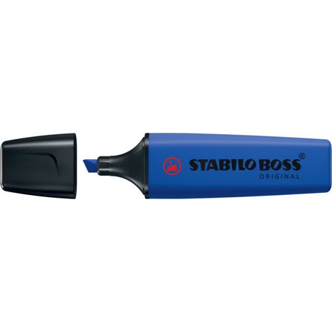 STABILO BOSS WILDFLOWER EVIDENZIATORE PUNTA A SCALPELLO 2/5 mm BLU ELETTRICO CONF 10 Pz.