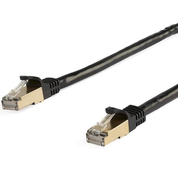 StarTech.com Cavo di rete Ethernet RJ45 CAT6a da 5m - Nero - Cavo in rame - Cavo Network (6ASPAT5MBK) - Cavo patch - RJ-45 (M) a RJ-45 (M) - 5 m - STP - CAT 6a - stampato, antiaggrovigliamento - nero