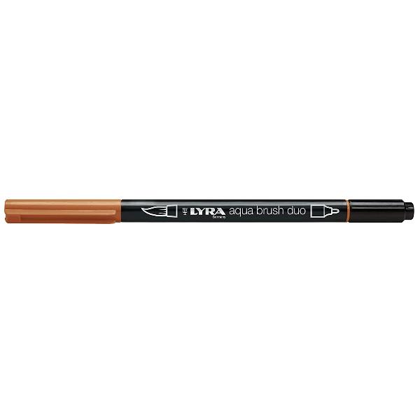 Pennarello Aqua Brush Duo - punte 2/4 mm - cinabro - Lyra