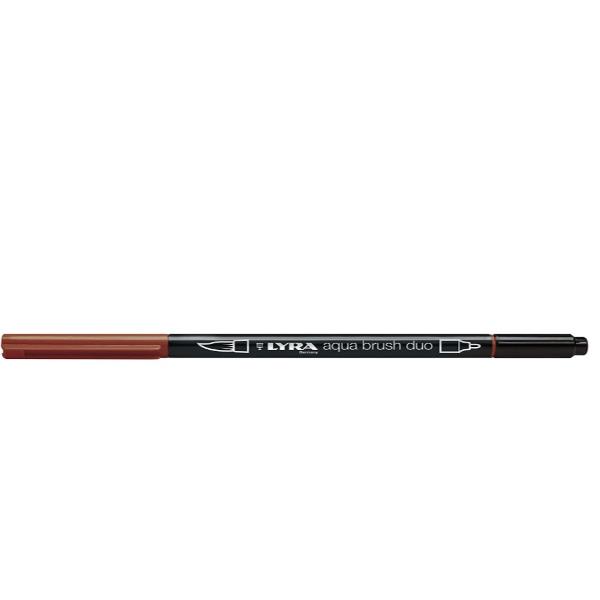Pennarello Aqua Brush Duo - punte 2/4 mm - rosso indiano - Lyra