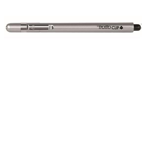 Tratto Clip nero punta 0 8 mm tratto 0 3 mm indeformabile inchiostro base d acqua tubetto sostegno/clip in acciaio inox (conf.12)