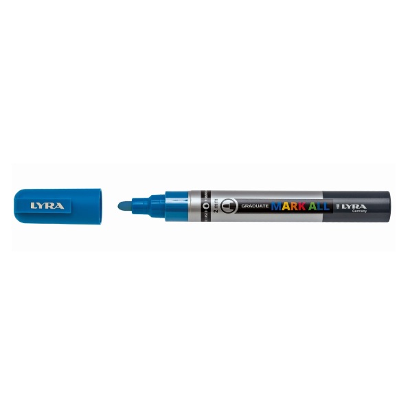 Marcatore a base d'acqua Graduate Mark All - punta tonda 2mm - azzurro - Lyra