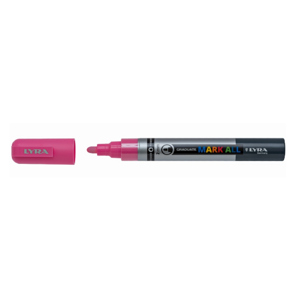 Marcatore a base d'acqua Graduate Mark All - punta tonda 2mm - rosa - Lyra