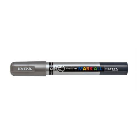 Marcatore a base d'acqua Graduate Mark All - punta tonda 2mm - argento - Lyra