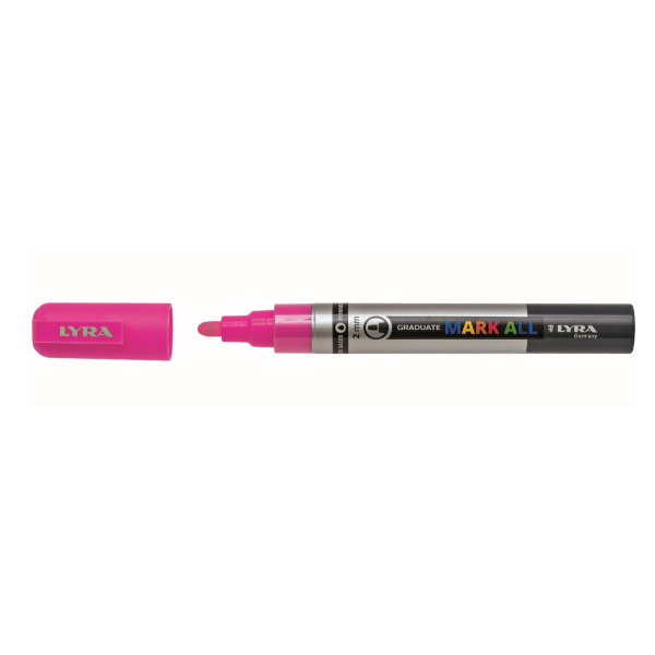 Marcatore a base d'acqua Graduate Mark All - punta tonda 2mm - rosa fluo - Lyra
