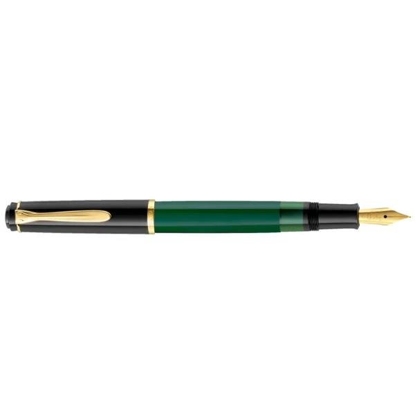 PELIKAN STILO M251 PENNA STILOGRAFICA FUSTO VERDE/NERO INCHIOSTRO IN FLACONE BLU ROYAL COFANETTO REGALO