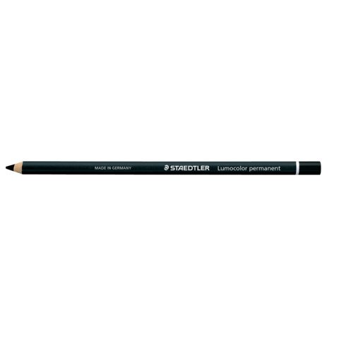 STAEDTLER LUMOCOLOR GLASOCHROM MATITA HB VETROGRAFICA RESISTENTA ALL'ACQUA DI COLORE NERO FUSTO NERO CONF 12 Pz.