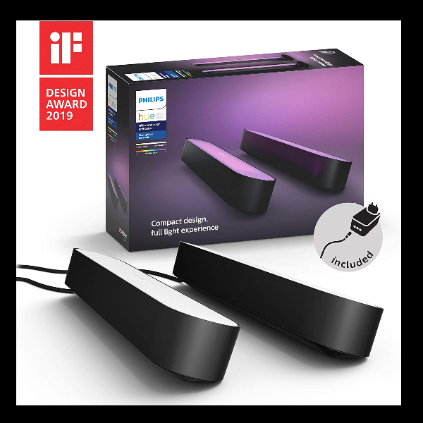 Philips Hue White and Color Ambiance Play - Barra luminosa - LED - 16 milioni di colori - nero (pacchetto di 2)