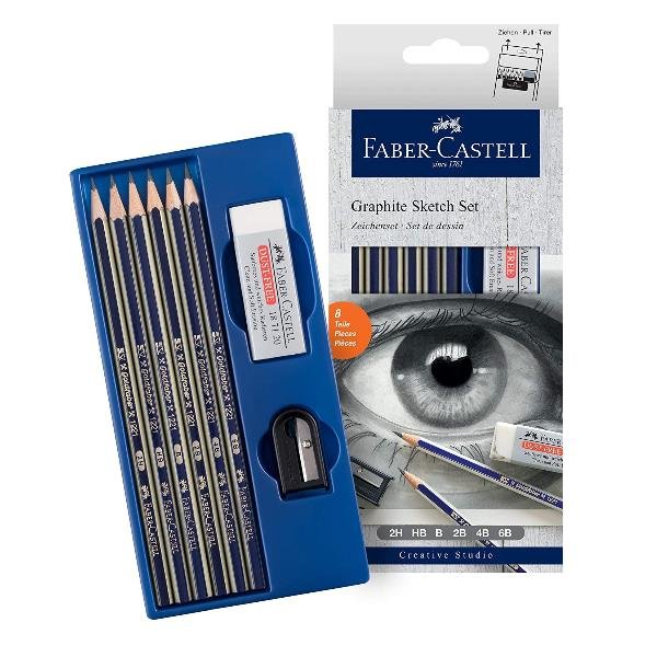 Faber-Castell GOLDFABER - Matita - grafite - 2B, 2H, 4B, 6B, B, HB (pacchetto di 6)