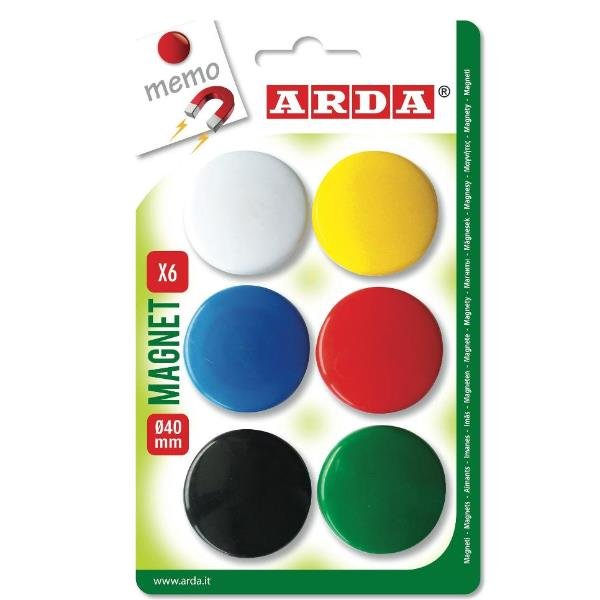 ARDA MAGNETI IN PLASTICA DIAMETRO 40 mm COLORI …