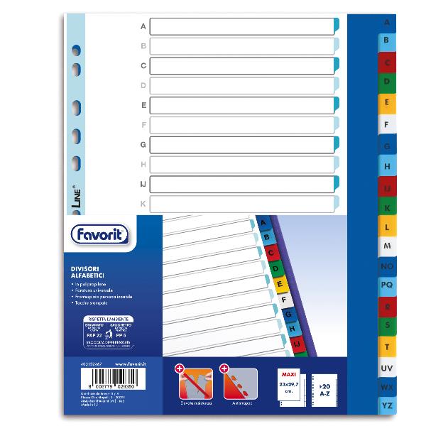 Divisori alfabetici 20 tacche - PP - A4 …
