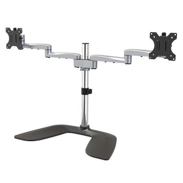 StarTech.com Supporto Doppio Monitor regolabile in altezza- Snodabile - Acciaio e Alluminio - Compatibile VESA - Supporto - per 2 monitor - plastica, Alluminio, acciaio - nero, argento - dimensione schermo: 32" - desktop