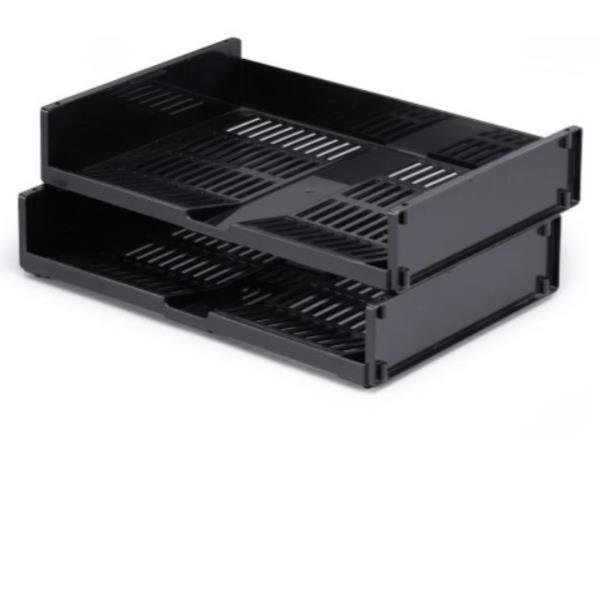 DURABLE OPTIMO - Vassoio per lettere - per A4 - orizzontale - carbone