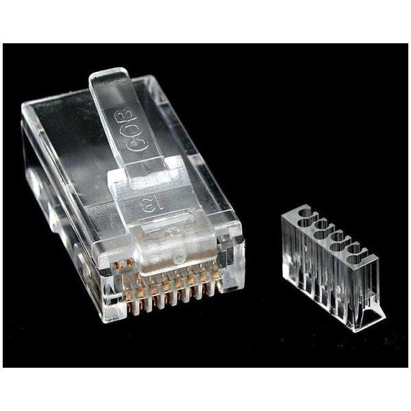 StarTech.com Connettore modulare RJ45 CAT6 per cavo solido - Confezione da 50 unita' - Connettore di rete - RJ-45 (M) - CAT 6 - trasparente (pacchetto di 50) - per P/N: WIRC6CMPBLU