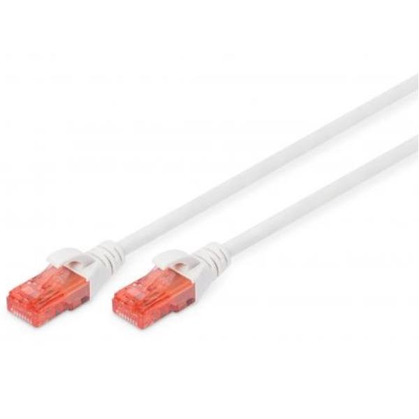 DIGITUS Professional - Cavo patch - RJ-45 (M) a RJ-45 (M) - 50 cm - UTP - CAT 6e - senza alogeni, stampato, antiaggrovigliamento - bianco