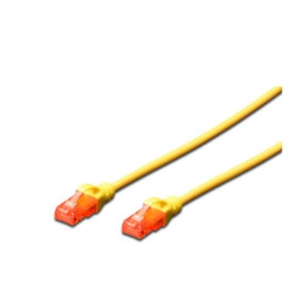 DIGITUS Professional - Cavo patch - RJ-45 (M) a RJ-45 (M) - 3 m - UTP - CAT 6 - senza alogeni, stampato, antiaggrovigliamento - giallo