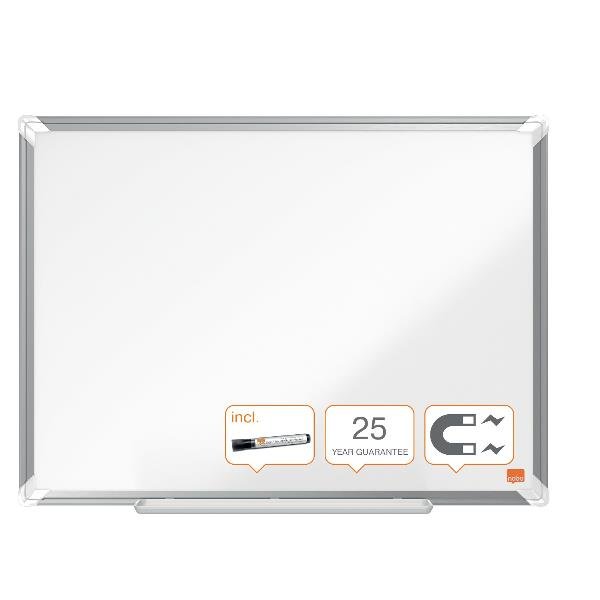 Nobo Premium Plus - Lavagna bianca - montabile a parete - 3000 x 1200 mm - smaltata - magnetica - bianco