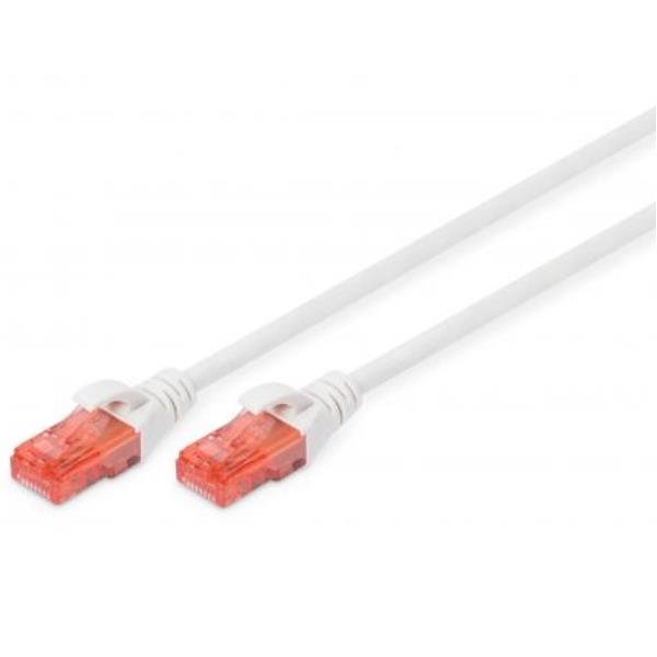 DIGITUS Professional - Cavo patch - RJ-45 (M) a RJ-45 (M) - 10 m - UTP - CAT 6e - senza alogeni, stampato, antiaggrovigliamento - bianco