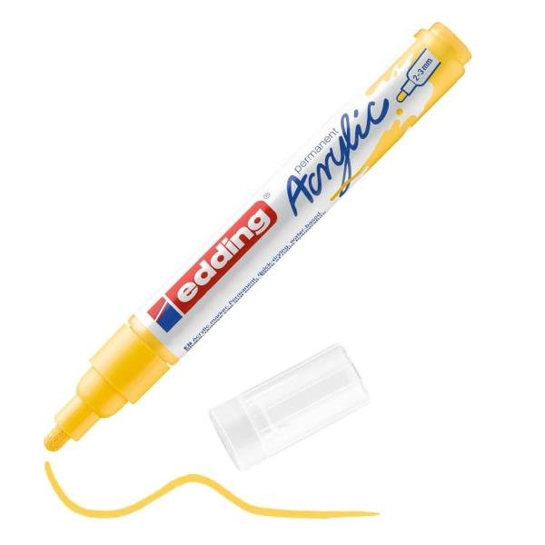 Edding 5300 acrylic marker fine, Giallo, Giallo, Medio, 2 mm, 3 mm, Inchiostro a base di acqua