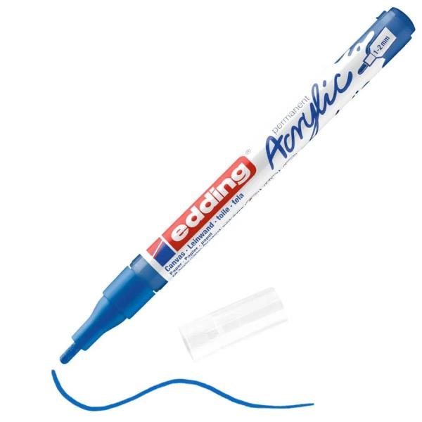 Edding 5300 acrylic marker fine, Blu, Blu, Fine, 1 mm, 2 mm, Inchiostro a base di acqua