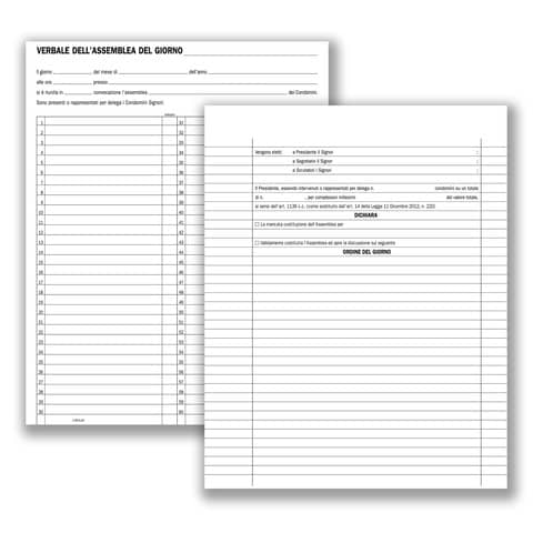 Registro verbali assemblee condominiali - 80 pagine - …