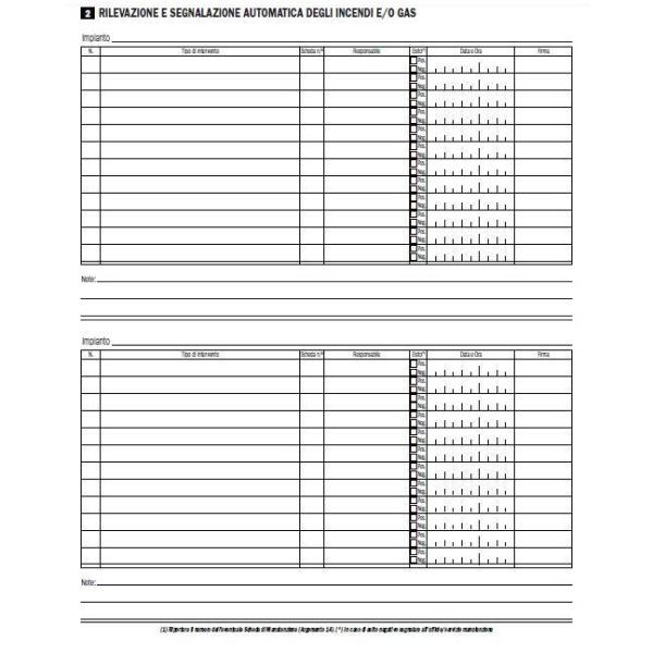 Registro sicurezza/controlli prevenzione incendi - 48 fogli - …