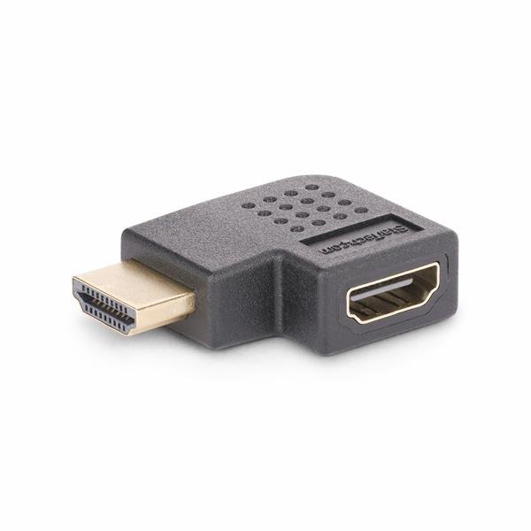 StarTech.com Right Angle HDMI 2.0 Adapter, 90-Degree HDMI Port Saver, M/F - High Speed - scheda HDMI - HDMI maschio a HDMI femmina angolo retto - nero - passivo, bidirezionale, supporta 4K 60 Hz