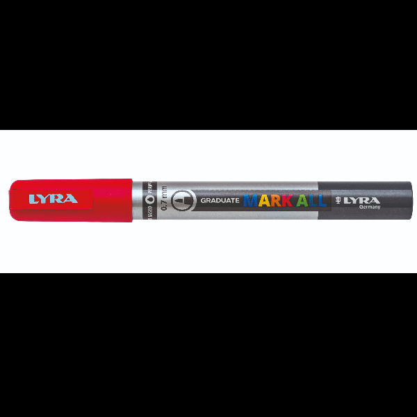 Lyra Graduate Mark All, Rosso, Punta a ogiva/sottile, Rosso, Argento, Plastica, Extra sottile, 0,7 mm