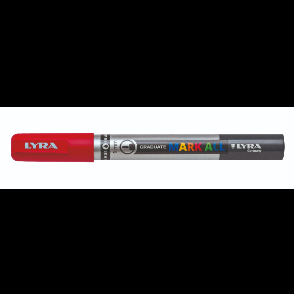 Lyra Graduate Mark All - Marcatore - permanente - rosso - 1 mm - sottile