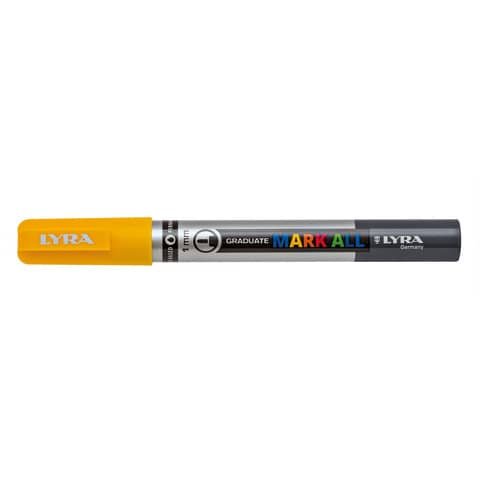 Lyra Graduate Mark All, Giallo, Punta a ogiva/sottile, Grigio, Giallo, Plastica, Fine, 1 mm