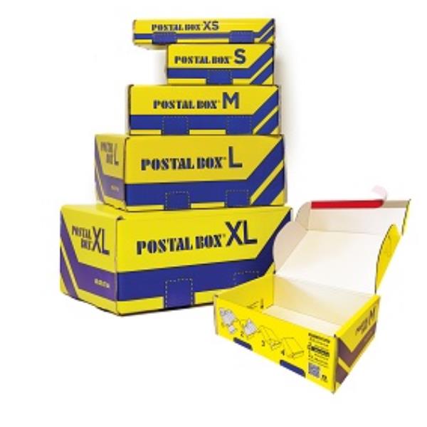 Scatola spedizioni Postal Box - M - 36 x 24 x 12 cm - giallo/blu - Blasetti