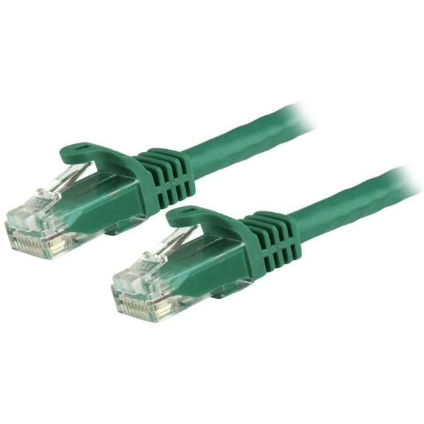 StarTech.com Cavo patch antigroviglio UTP RJ45 Cat6 Gigabit 15 m verde - Cavo patch 15 m - Cavo patch - RJ-45 (M) a RJ-45 (M) - 15 m - UTP - CAT 6 - stampato, antiaggrovigliamento - verde