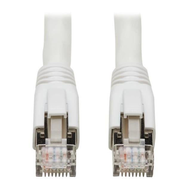 Tripp Lite Cat8 25G/40G-Certified Snagless S/FTP Ethernet Cable (RJ45 M/M), PoE, White, 6 ft. - Cavo patch - RJ-45 (M) a RJ-45 (M) - 1.829 m - S/FTP - CAT 8 - antiaggrovigliamento, compatto - bianco
