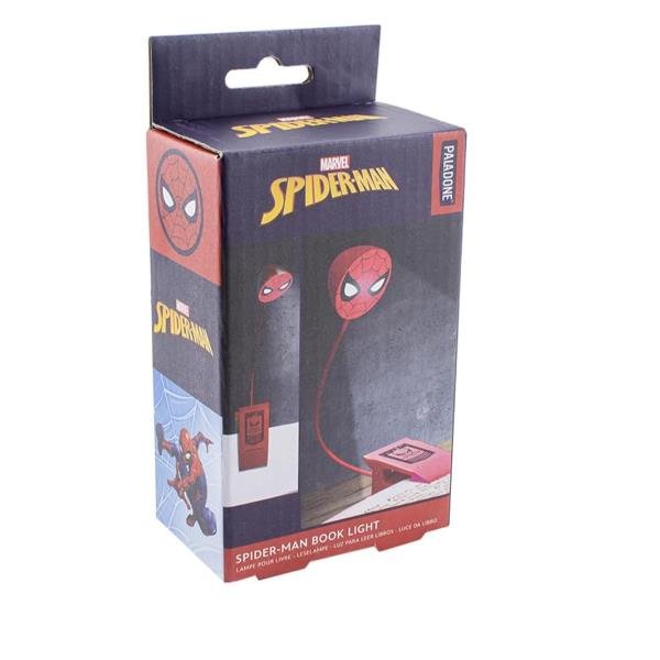 PALADONE PP9722SPM LAMPADA DA LETTURA SPIDERMAN MARVEL PER LEGGERE A LETTO O LUCE PORTATILE PER VIAGGI CON CLIP ROSSO