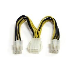 StarTech.com Cavo splitter alimentazione PCI Express 15 cm - Power splitter - Cavo alim. PCI 6 piedini (M) a Cavo alim. PCI 6 piedini (F) - 15 cm - giallo