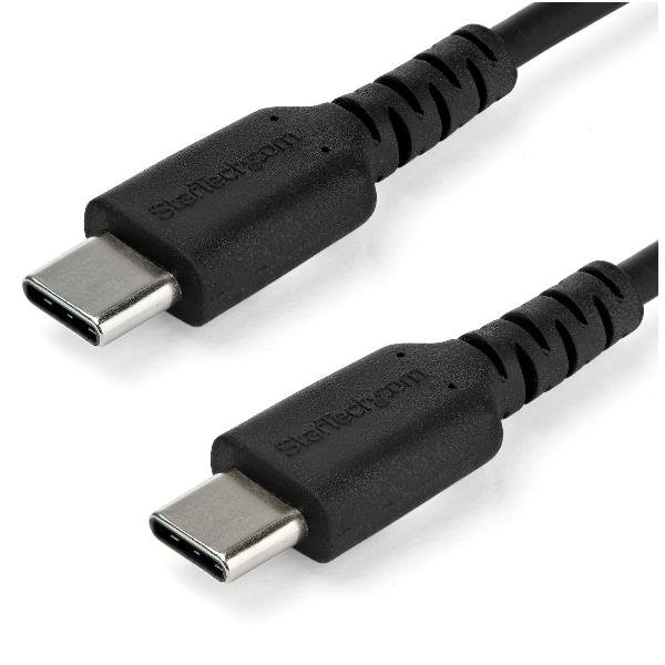StarTech.com Cavo di ricarica USB-C di 2 m - Fibra aramidica e Protezione EMI - Guaina TPE - Nero  (RUSB2CC2MB) - Cavo USB - USB-C (M) dritto a USB-C (M) dritto - USB 2.0 - 2 m - nero - per P/N: CDP2HDUACP2, SECTBLTDT, STNDTBLTMOB