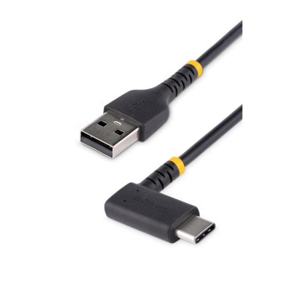 Startech Cavo da USB-A a USB-C a 90 da 15 cm - Cavetto di Ricarica Veloce USB Tipo C per uso intensivo - Cavo Dati da USB 2.0 Type-A a Type-C in Resistente Fibra Aramidica - Cavo USB Corto