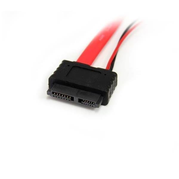 StarTech.com Adattatore cavo slimline SATA a SATA e alimentazione LP4 30,5 cm - Cavo SATA - Serial ATA 150/300/600 - Slimline SATA (F) a SATA, alimentazione interna 4 pin (12V) - 30 cm - rosso