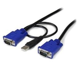 StarTech.com Cavo sottile KVM, VGA, USB, 2 in 1 - 3 m (SVECONUS10) - Cavo video / USB - USB, HD-15 (VGA) (M) a HD-15 (VGA) (M) - 3.05 m - nero - per P/N: CAB831HDU, RACKCONS1908, SV1631DUSBUK, SV565DUTPU, SV565UTPUL, SV831DUSBUK