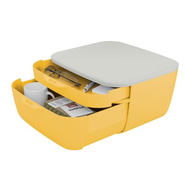Cassettiera Cosy - 2 scomparti - giallo - Leitz