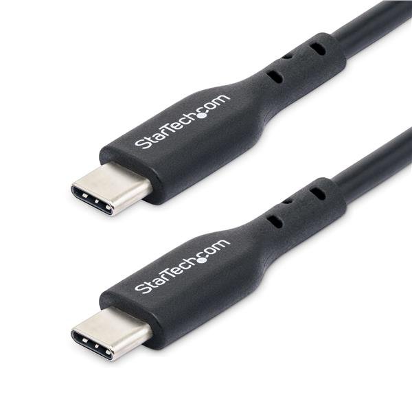 StarTech.com 3m USB-C Charging Cable, USB C Cable, 60W 3A PD - Cavo USB - 24 pin USB-C (M) a 24 pin USB-C (M) - USB 2.0 - 5 / 9 / 12 / 15 / 20 V - 3 A - 3 m - senza alogeni, passivo, USB Power Delivery (60W), supporta Power Delivery 2.0 - nero