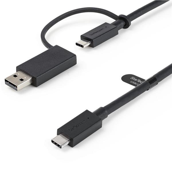StarTech.com Cavo USB-C da 1m con adattatore dongle USB-A - Cavo ibrido 2-in-1 USB tipo C con USB-A 10Gbps/100W PD (USBCCADP) - Cavo USB - 24 pin USB-C (M) a 24 pin USB-C (M) - 1 m - Alimentazione USB (100 W) - per P/N: DKM30CHDPD, DKM30CHDPDUE
