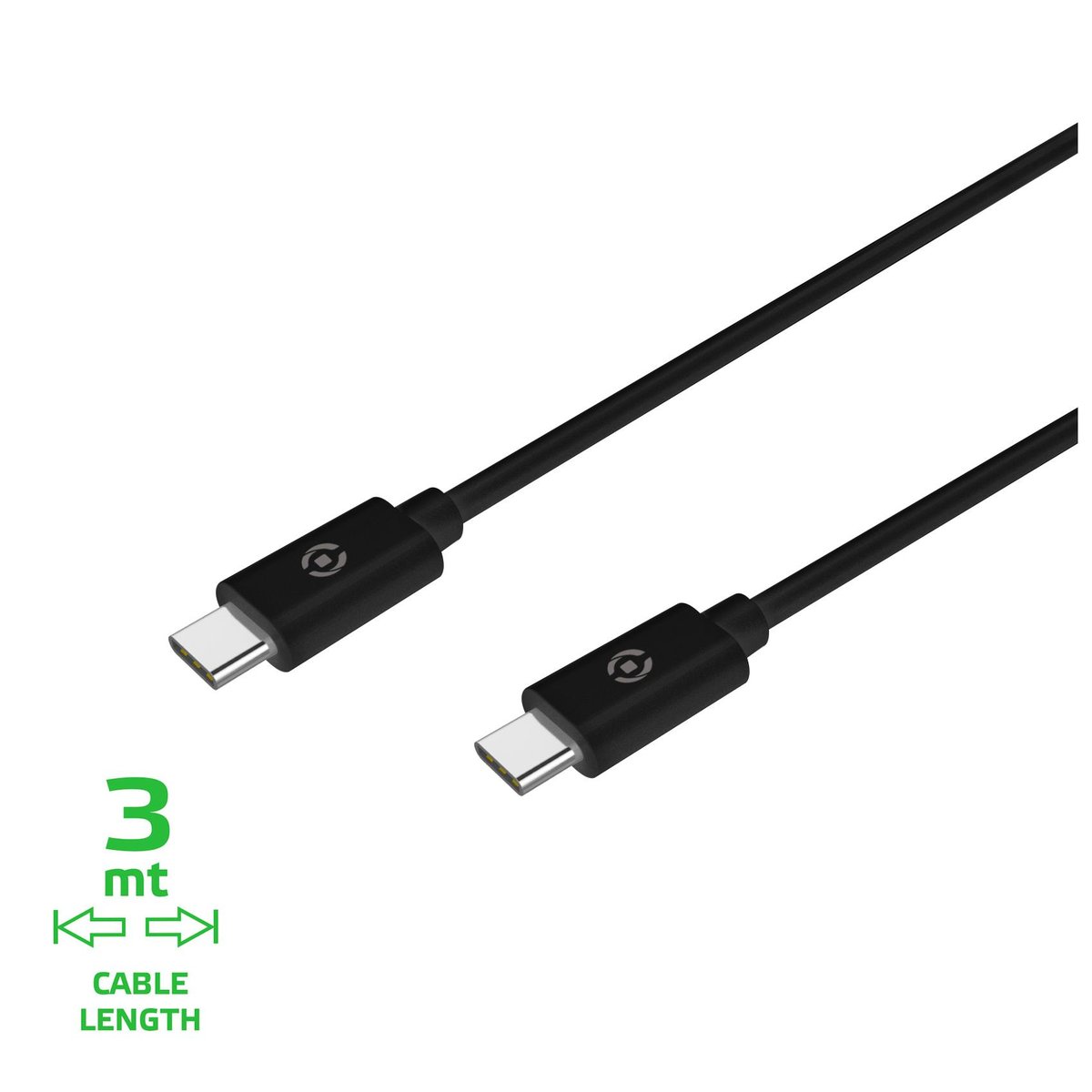 Celly ProPower - Cavo USB - USB-C (M) a USB-C (M) - 3 m - nero